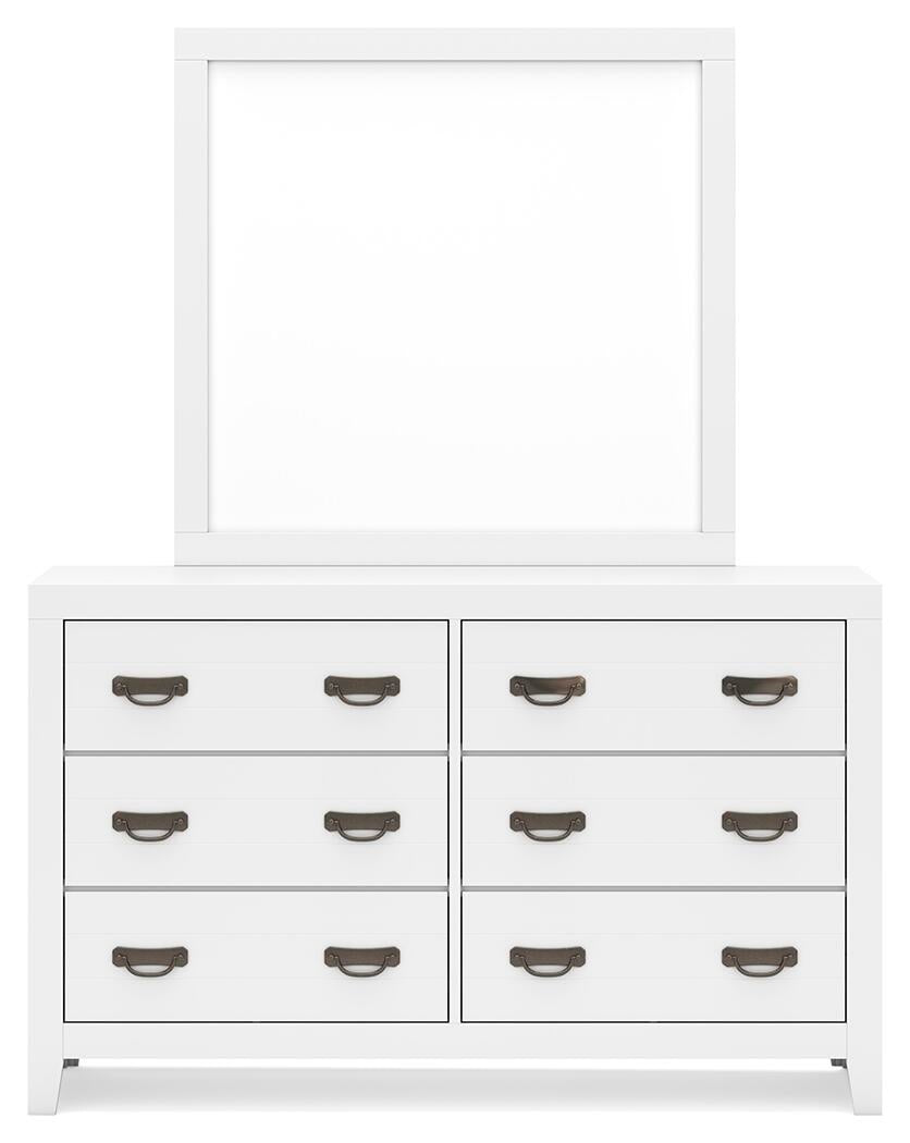 Binterglen Twin Panel Bed with Mirrored Dresser