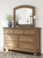 Feddinger California King Storage Sleigh Bed with Mirrored Dresser, Chest and Nightstand