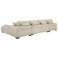 Cannella U-Shaped Double Chaise Upholstered Sectional Sofa Beige
