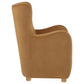 Thornton Velvet Upholstered Wingback Lounge Accent Chair Cognac